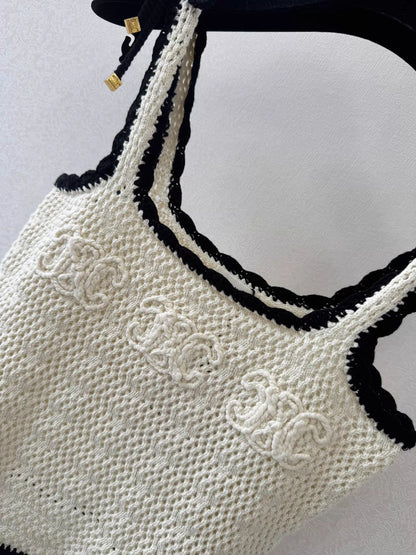 26ss Crocheted Openwork Knit Vest