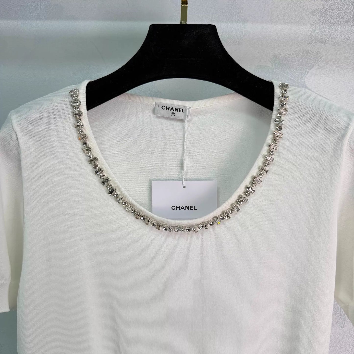 26ss Beaded Neckline Knit T-Shirt