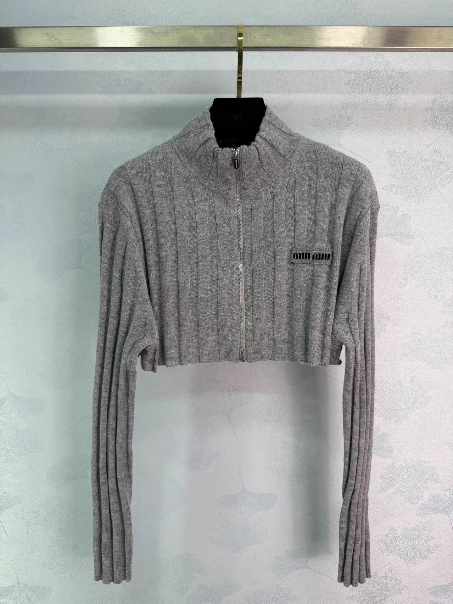 Grey knit cardigan