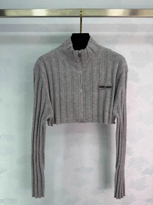 Grey knit cardigan