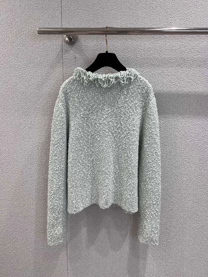 25fw Tassel collar dopamine knit cardigan