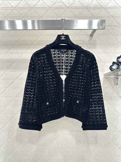 Openwork Short Knit Cardigan