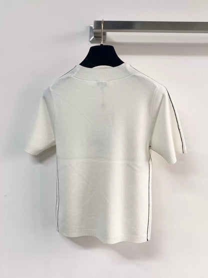 26ss Logo Embroidered Knit T-shirt