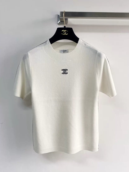 26ss Logo Embroidered Knit T-shirt
