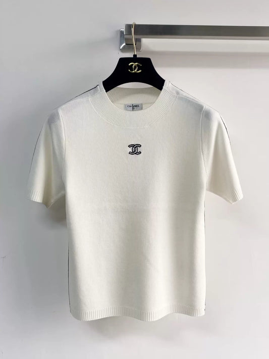 26ss Logo Embroidered Knit T-shirt