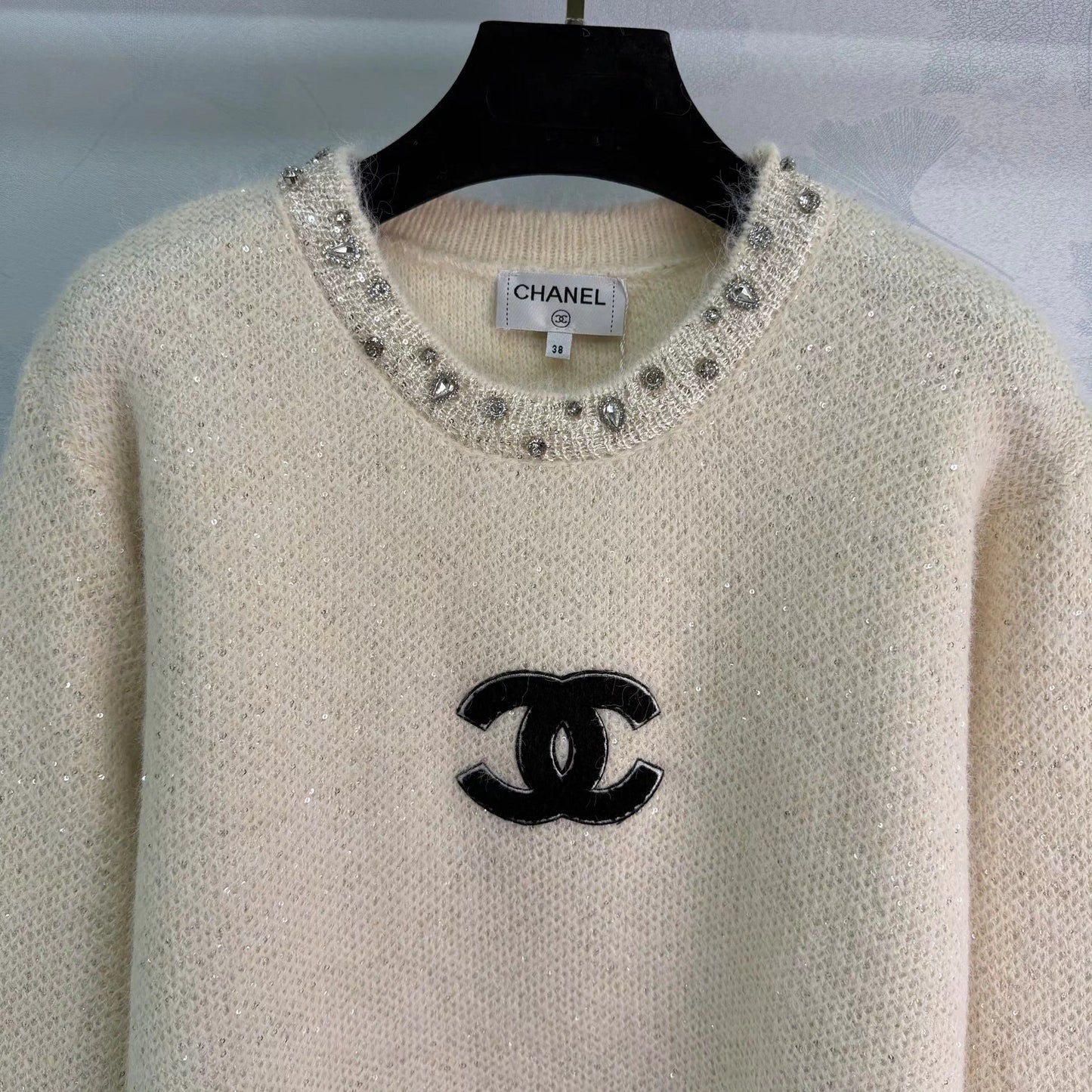 Rhinestone-embellished sweater