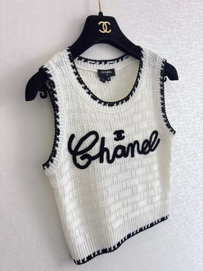 26ss Letter logo knitted vest