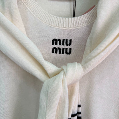 MiuMiu/26 Early Autumn New Hollow Knit Polo Shirt