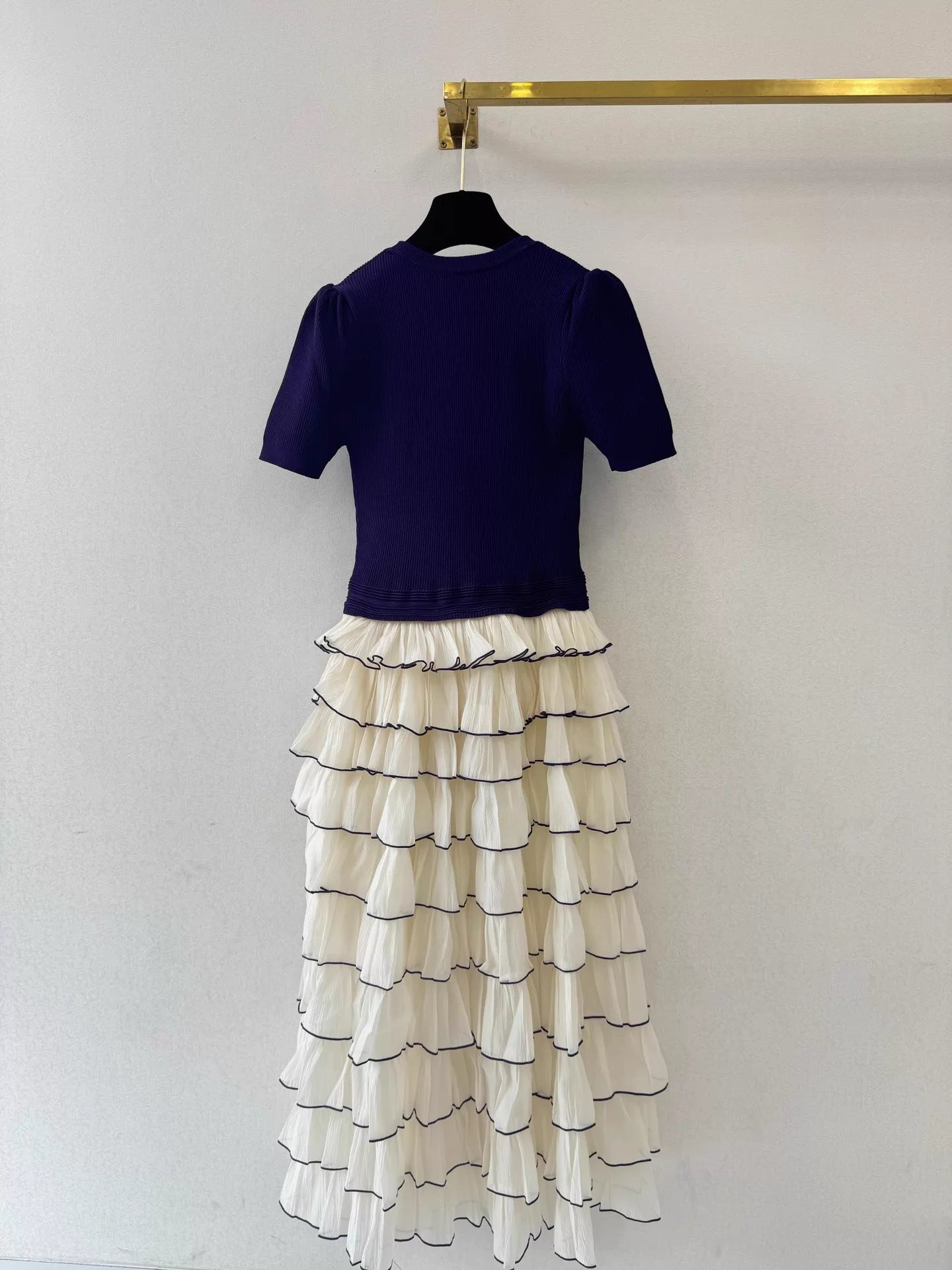 26ss Faux Two-Piece Patchwork Dress
