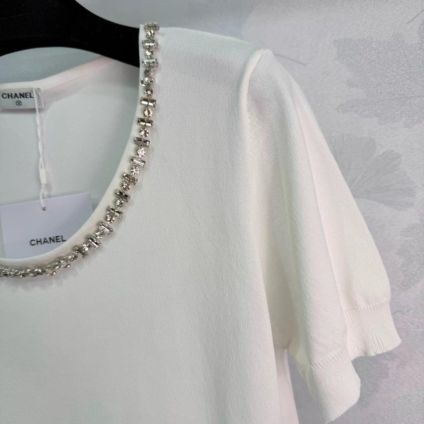 26ss Beaded Neckline Knit T-Shirt