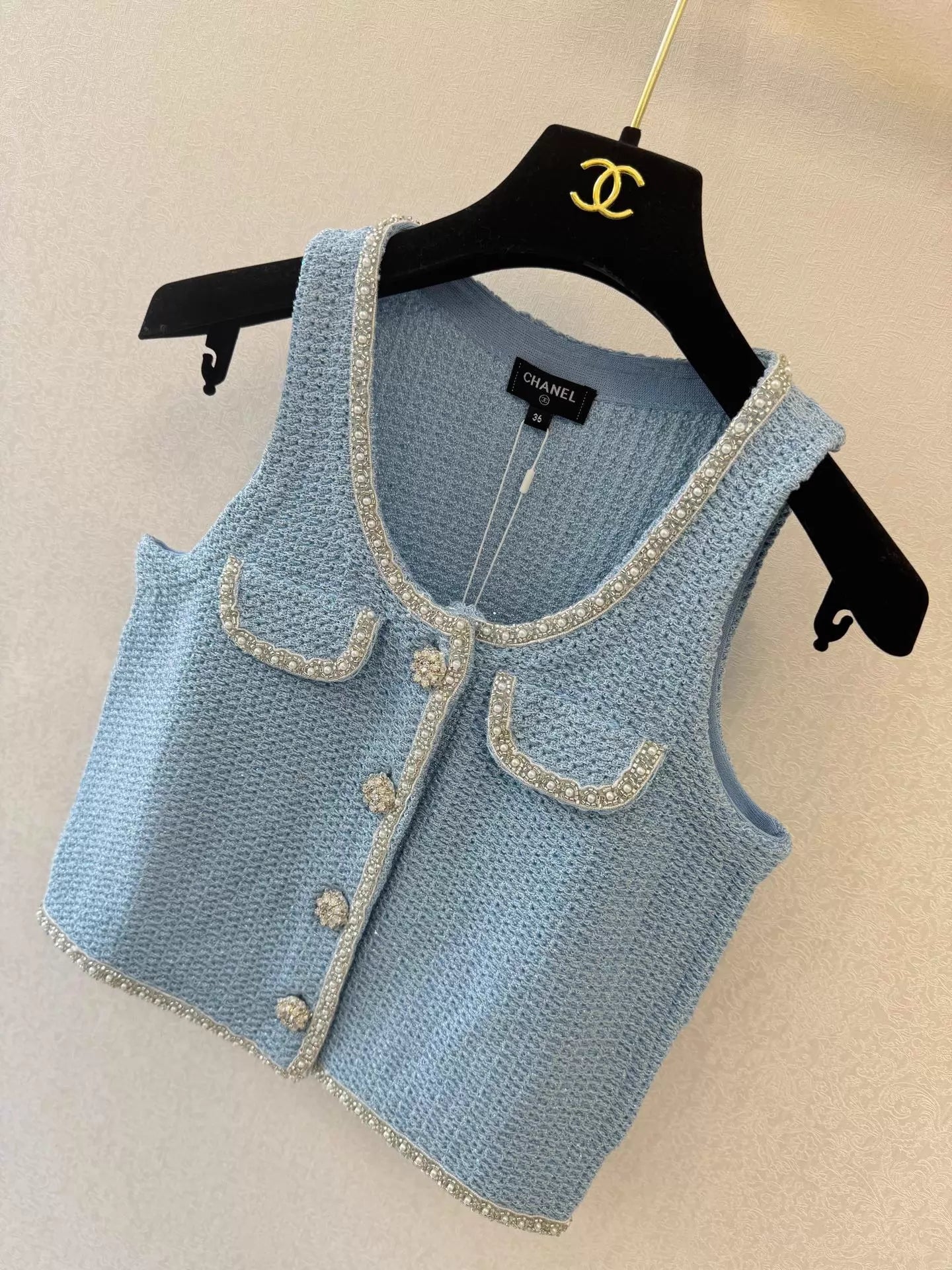 Blue Knitted Vest