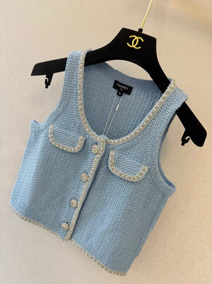 Blue Knitted Vest