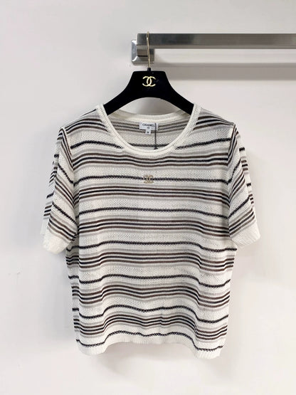 26ss Striped knit T-shirt