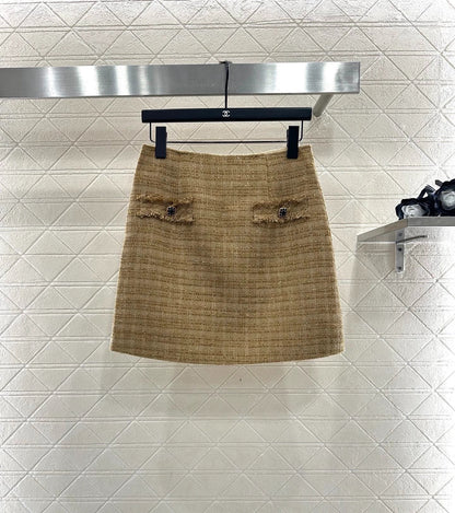 Woolen woolen coat short skirt set
