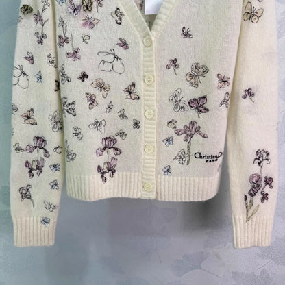 Butterfly Embroidered Knitted cardigan