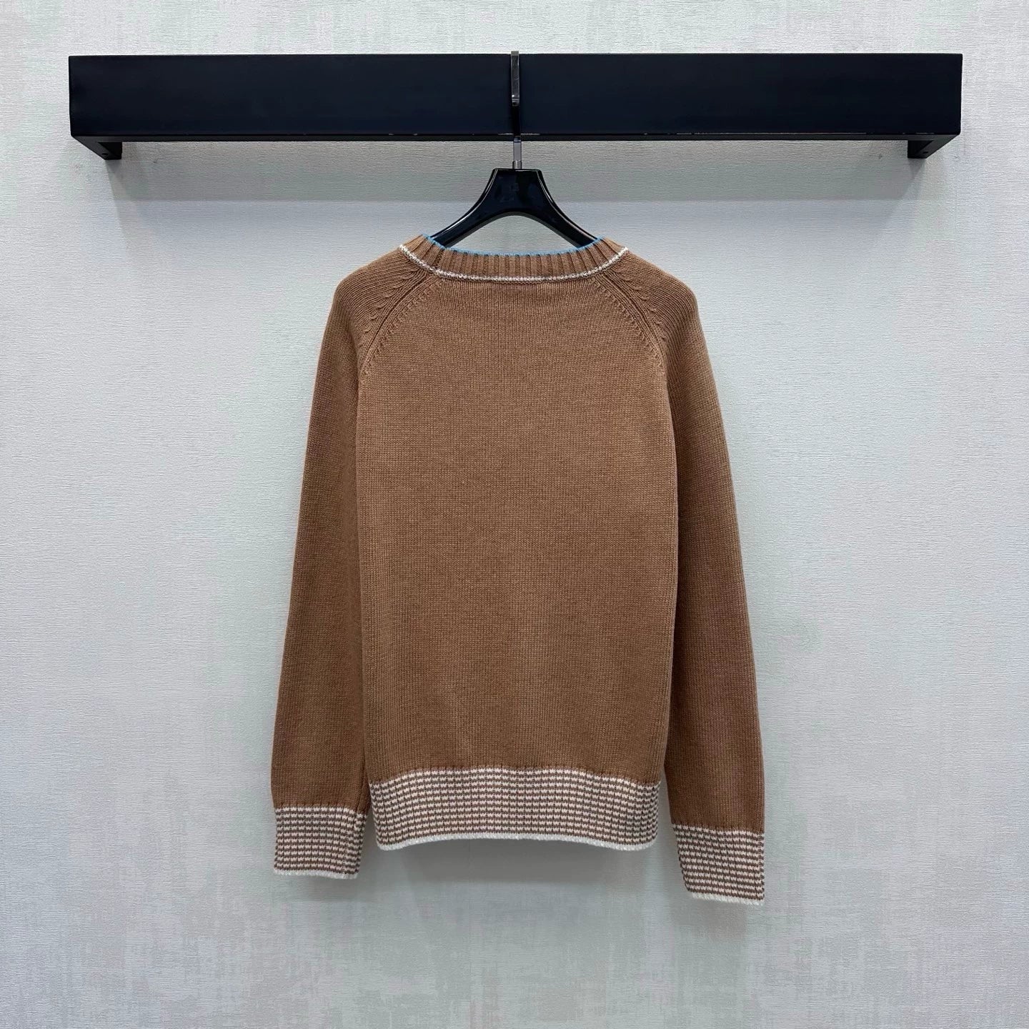 MiuMiu/26 New Season Diamond-Pattern & Stripe Knit Sweater