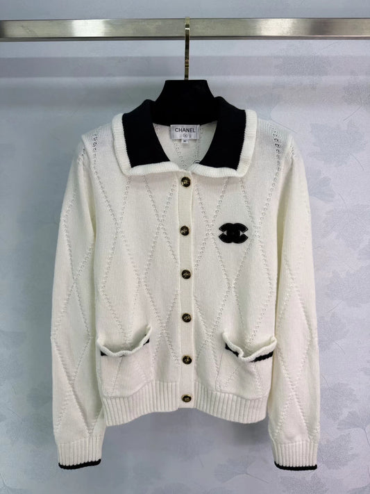 Diamond Pattern Knit Cardigan