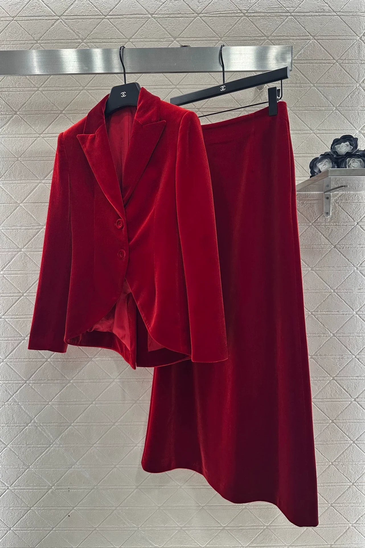 Collar Velvet Set