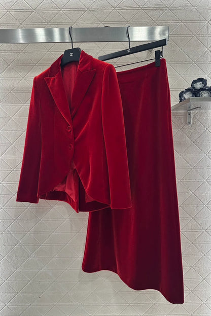 Collar Velvet Set