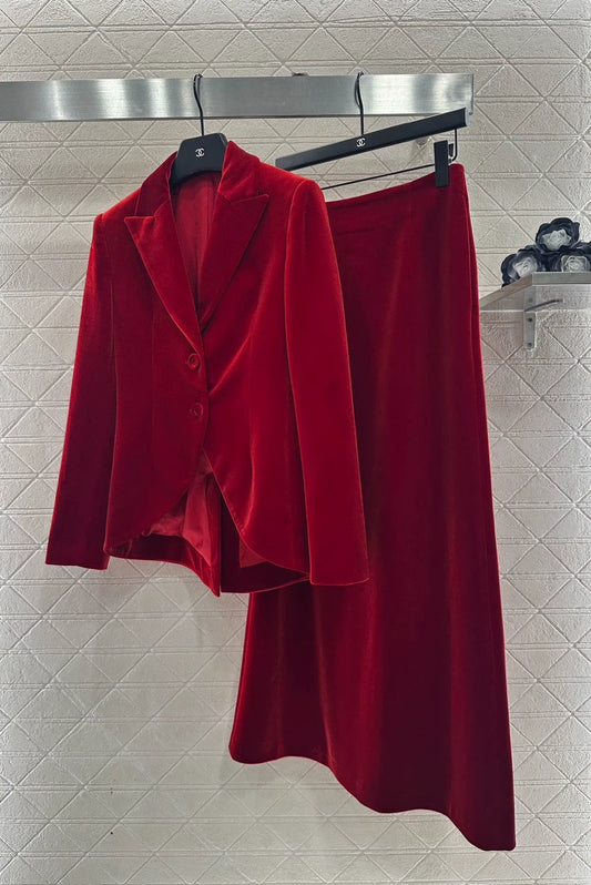 Collar Velvet Set