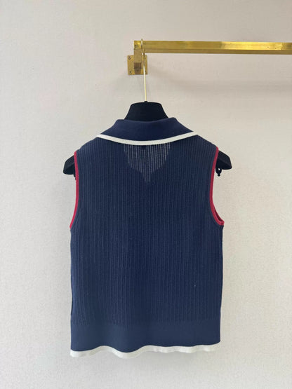 26ss Color-blocked polo vest