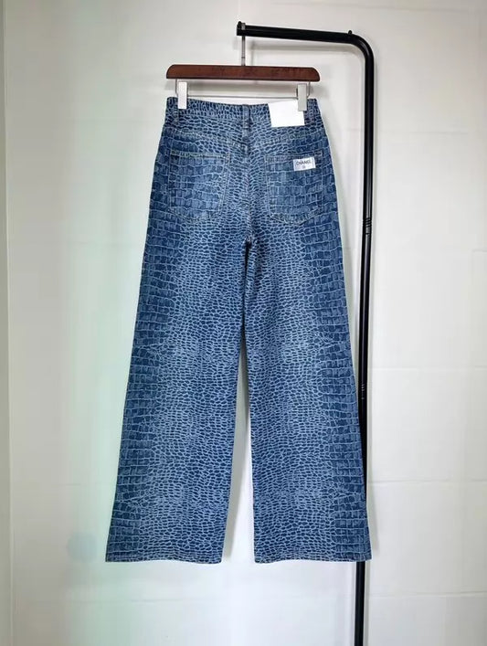 26ss Jacquard versatile straight leg jeans