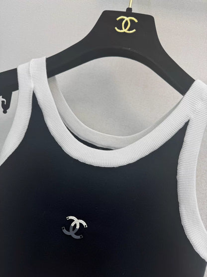 26ss Color-blocked Knitted Camisole