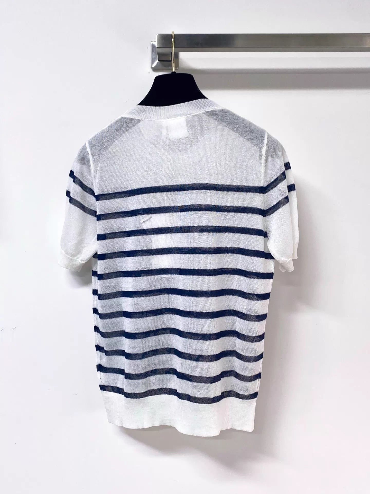 26ss Striped bow T-shirt