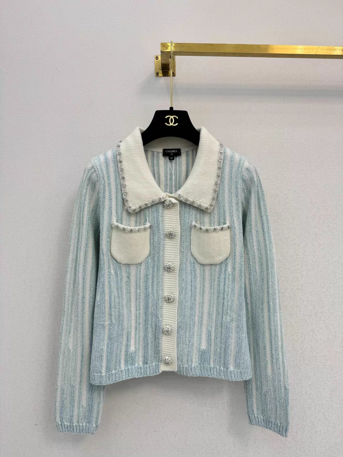 Striped Knit Short Cardigan