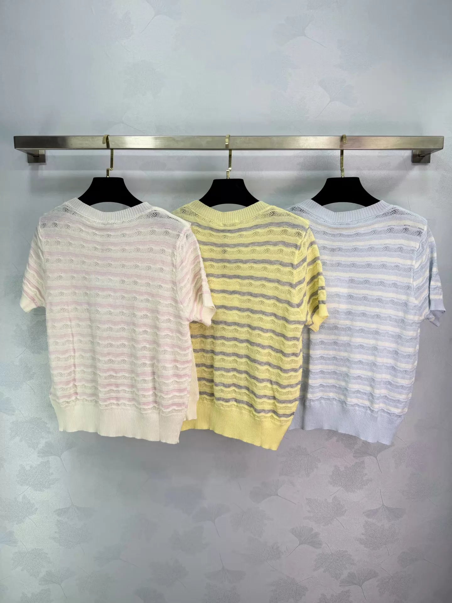 26ss Wavy Striped Knit T-Shirt