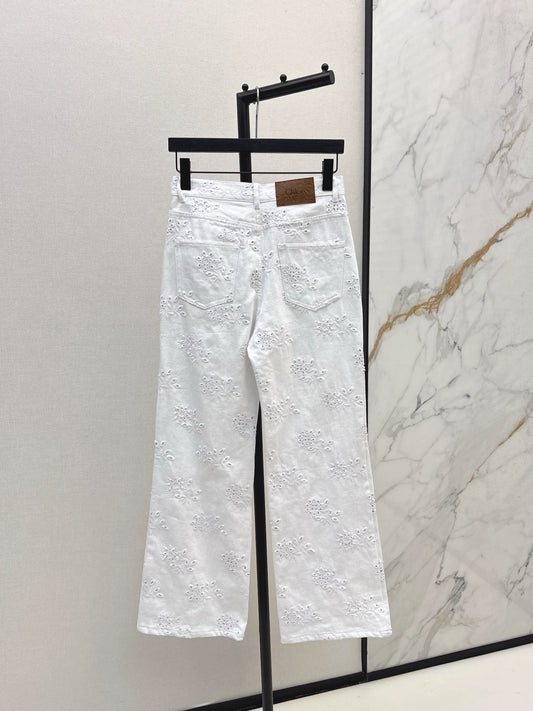25fw Hollowed out embroidered jeans