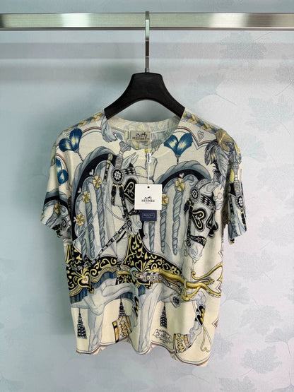 Hermès/26 Early Autumn New Round Neck Short Sleeve
