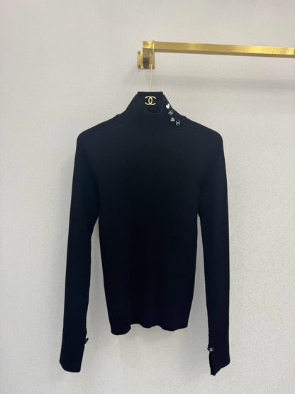 High-neck knit base layer top