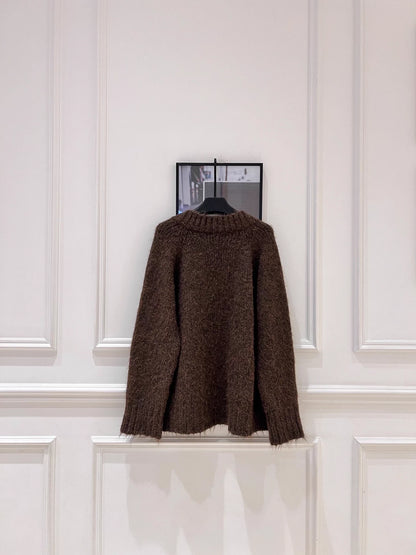 Raccoon fleece blend knit cardigan