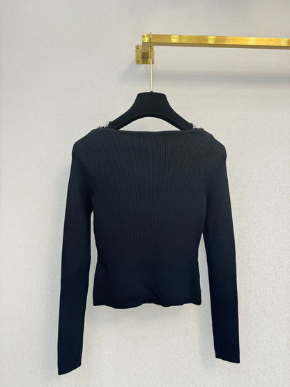 black knit sweater
