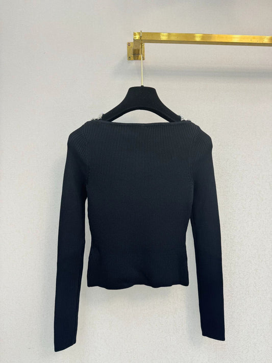 black knit sweater