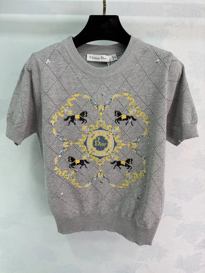 Horse Pattern Knit Top