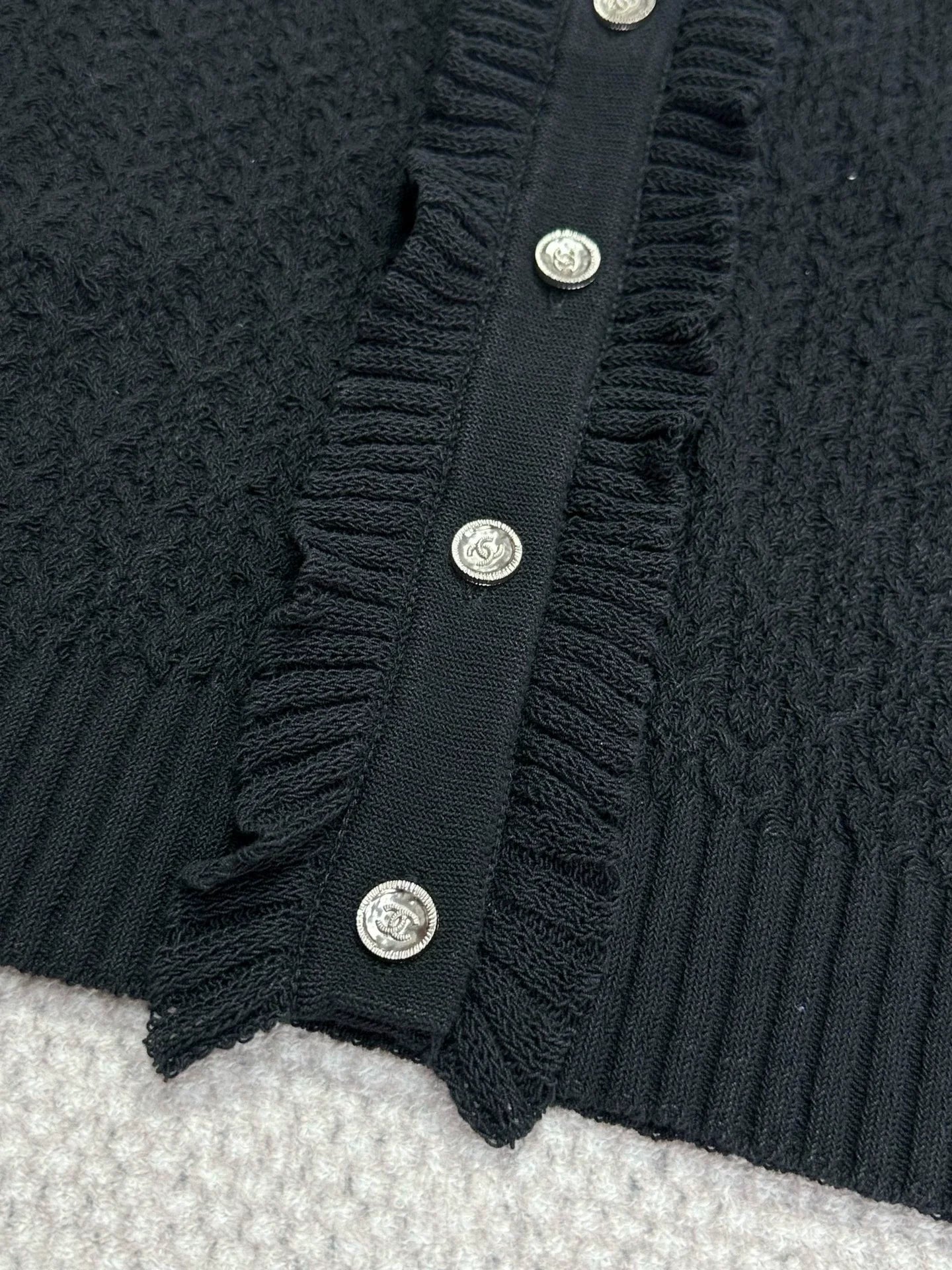 Ruffled Knit Cardigan/belted shorts