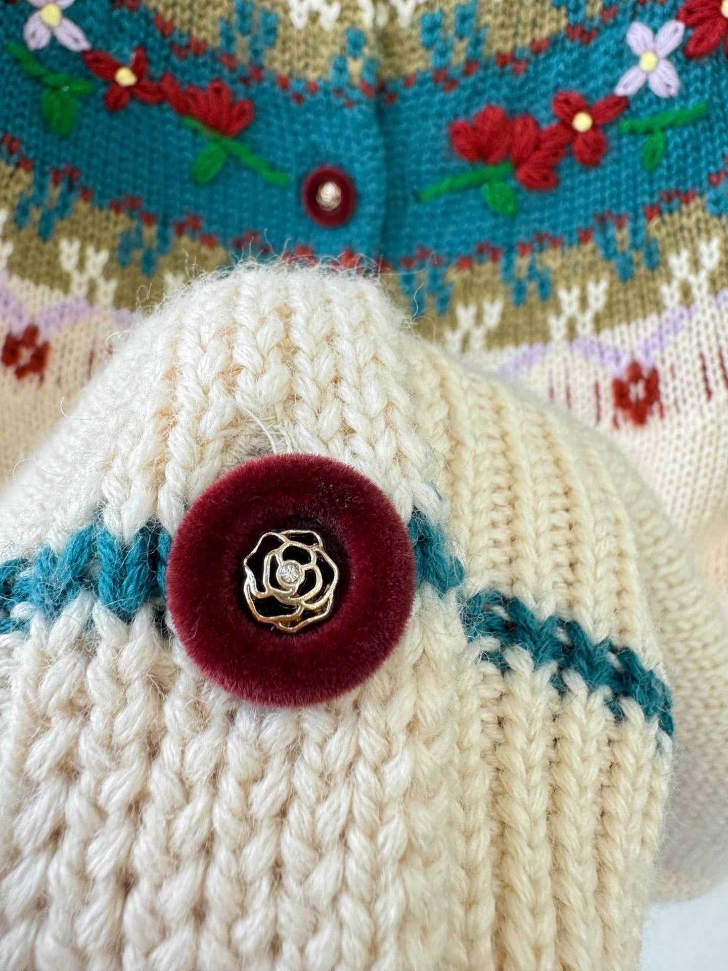 Fair Isle Jacquard Knit Cardigan