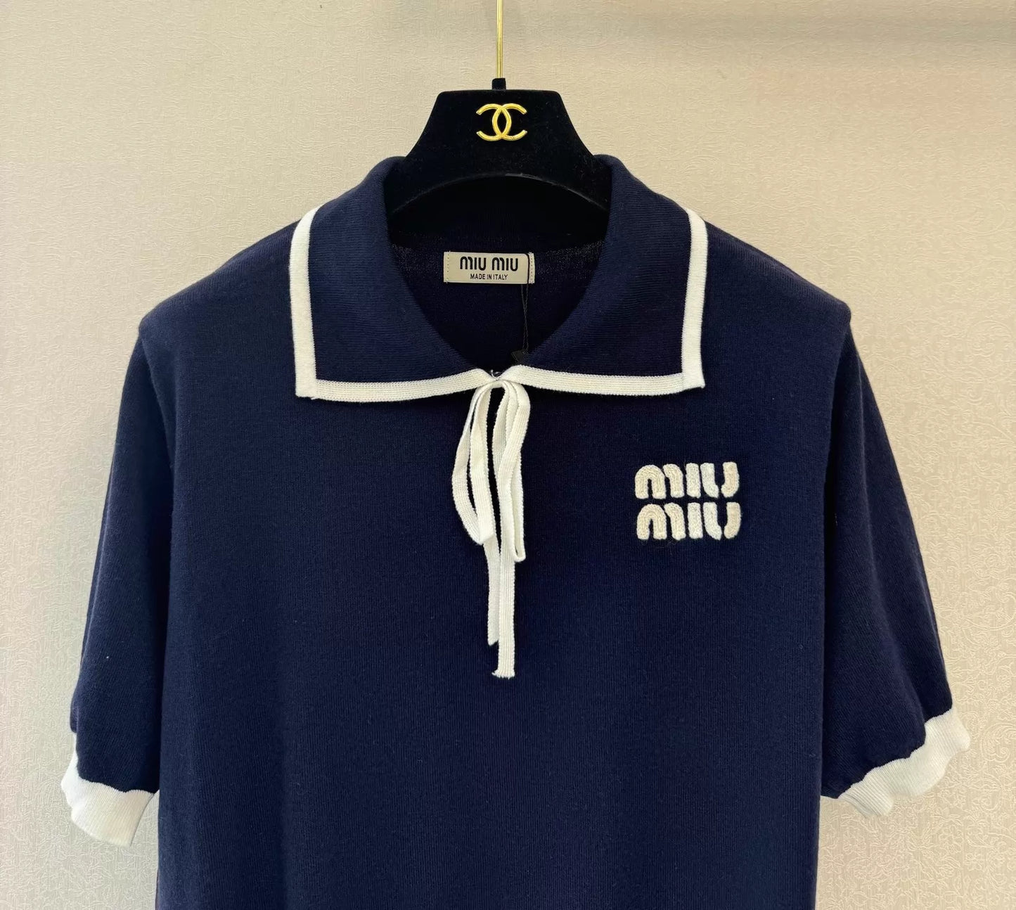 26ss Navy-style knit T-shirt