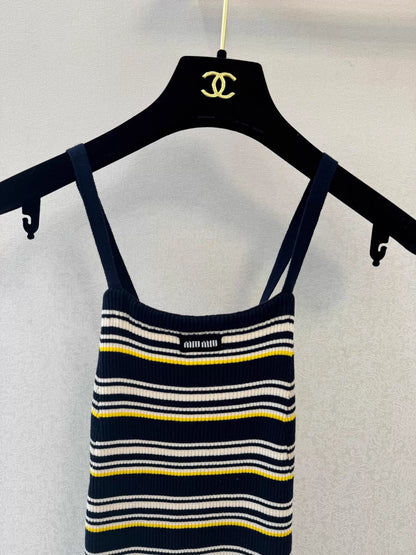 Striped Knit Slip Dress