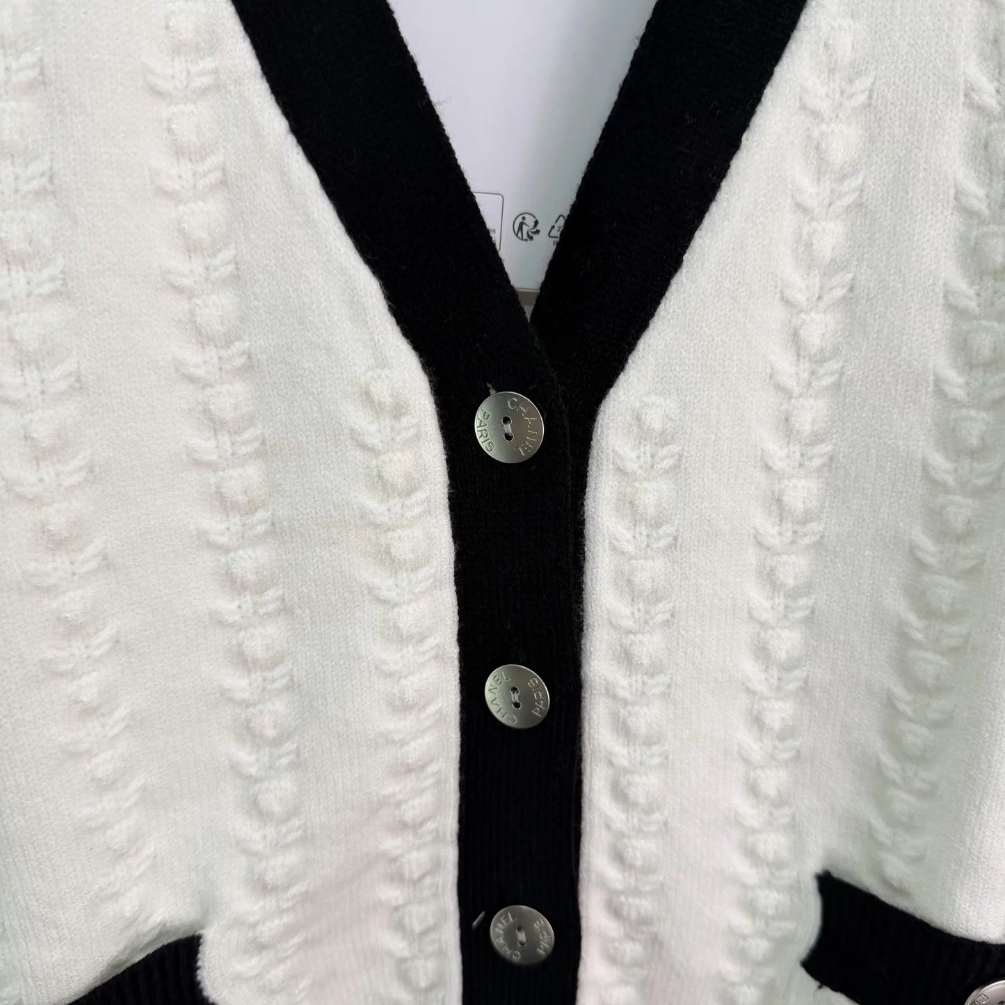 V-neck cable knit cardigan
