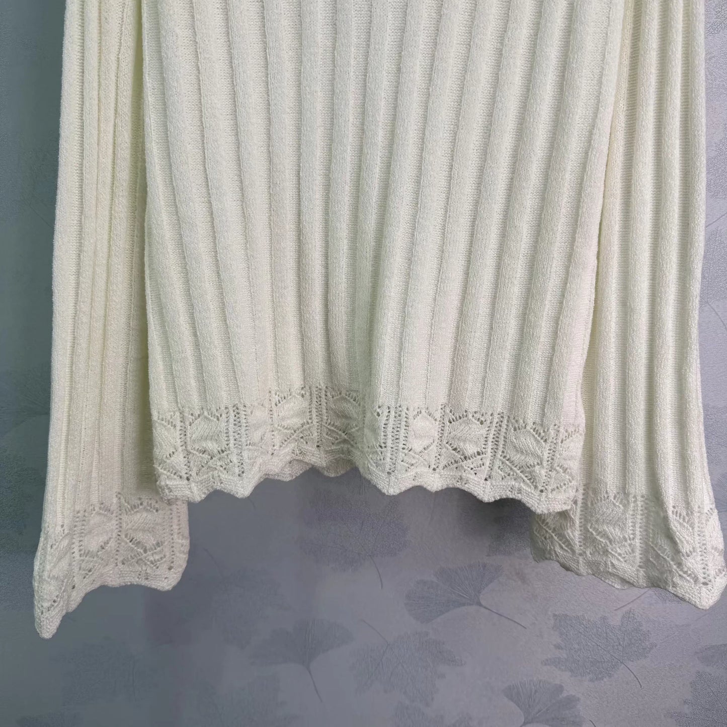Openwork Knit Long-Sleeve Top