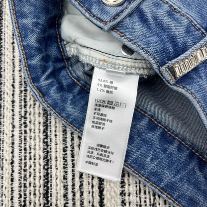 Rhinestone-studded flared jeans