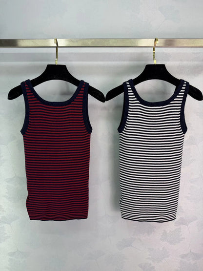 Striped Knit Vest
