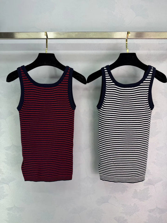Striped Knit Vest