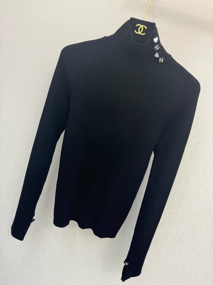 High-neck knit base layer top