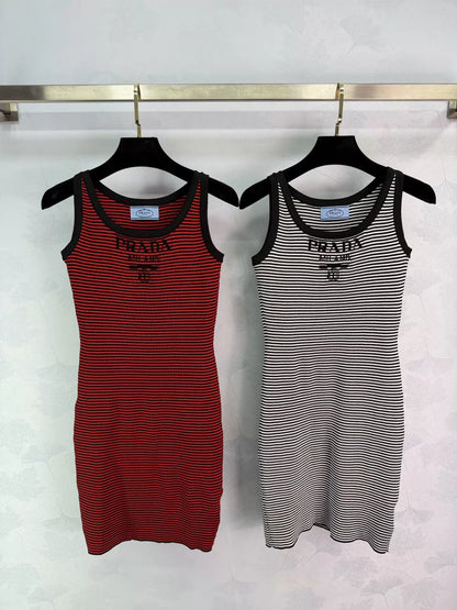 Striped Knit Vest Dress