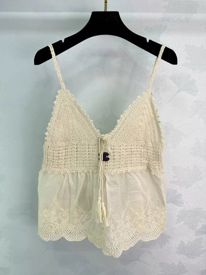Hand-crocheted patchwork camisole
