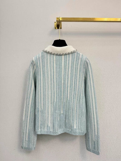 Striped Knit Short Cardigan